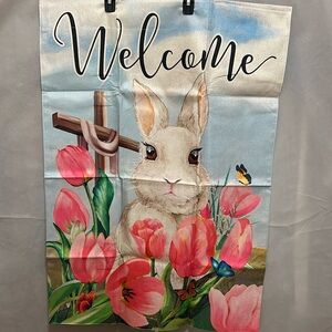 Double sided porch flag.